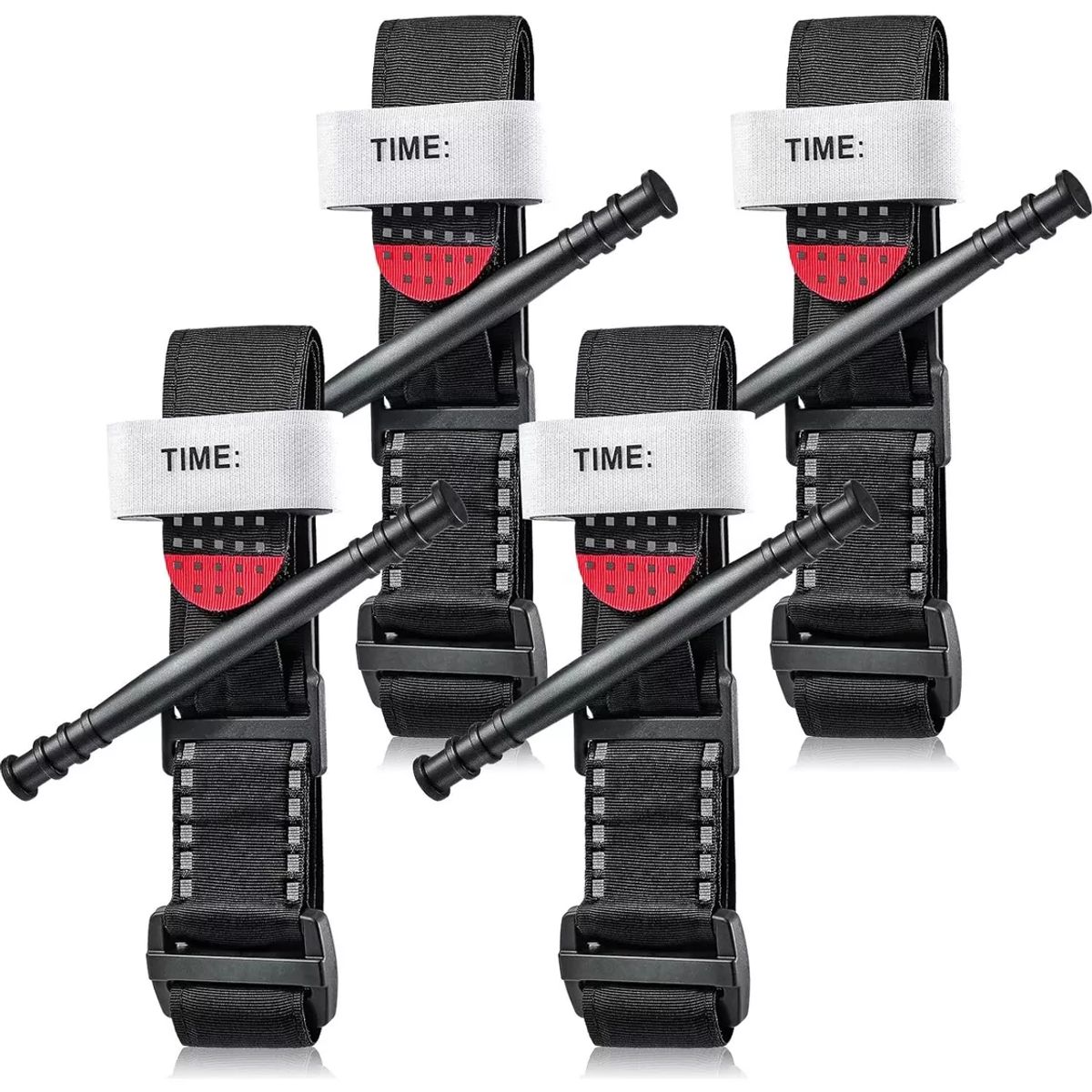 BITART - 4PK Torniquete Primeros Auxilio Botiquin Curacion 950mm38mm