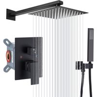 Ducha Empotrados Set-Regadera Cuadrada y Monomando Para Regadera