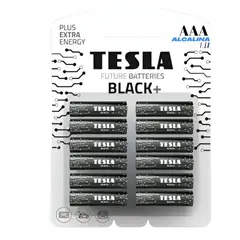 TESLA - Pack 12 Pilas Black+ AAA T-ES-013 Alcalina High Power
