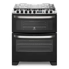 ELECTROLUX - Cocina a Gas 5 Platos Experience Doble Horno y Timer Digital 76DBA Negra