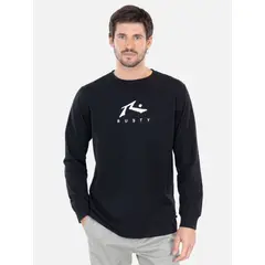 RUSTY - Polera ML Wavepunk Negro Hombre - Negro