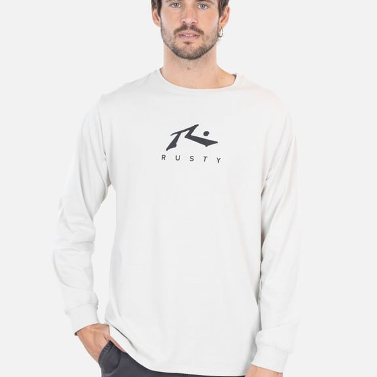 RUSTY - Polera ML Wavepunk Gris Hombre Rusty - Gris