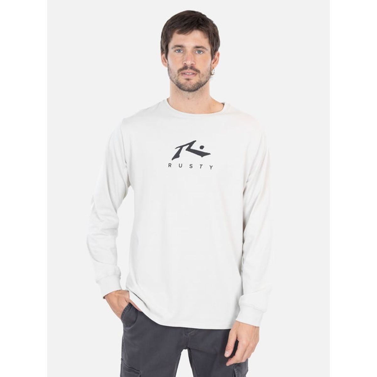 RUSTY - Polera ML Wavepunk Gris Hombre Rusty - Gris