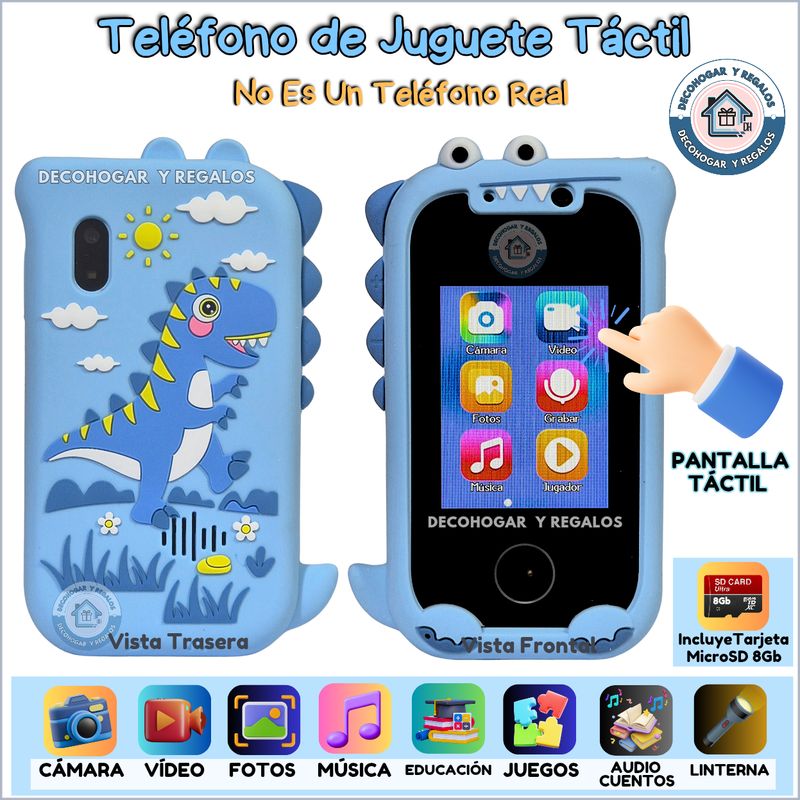 GENERICO - Teléfono de Juguete Táctil Con Cámara Para Niños Recargable