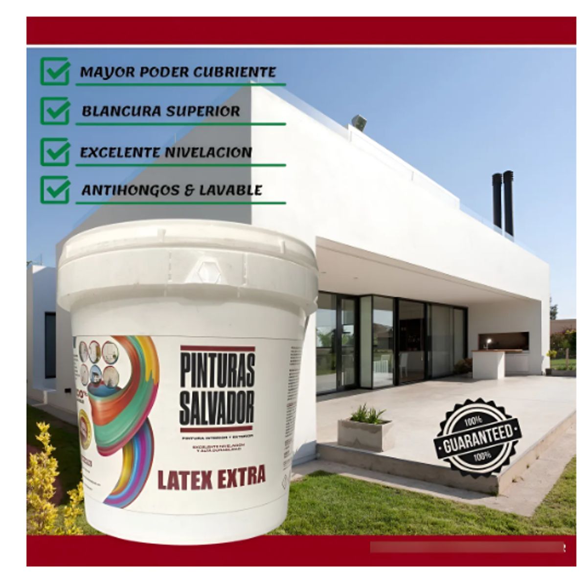 TINETA PINTURA LATEX EXTRA BLANCO 16LTS ANTIHONGOS, marca GENERICO - Foto 2