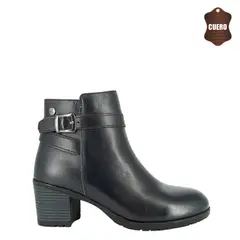 ALQUIMIA - Botin de Cuero Mujer Negro Francy