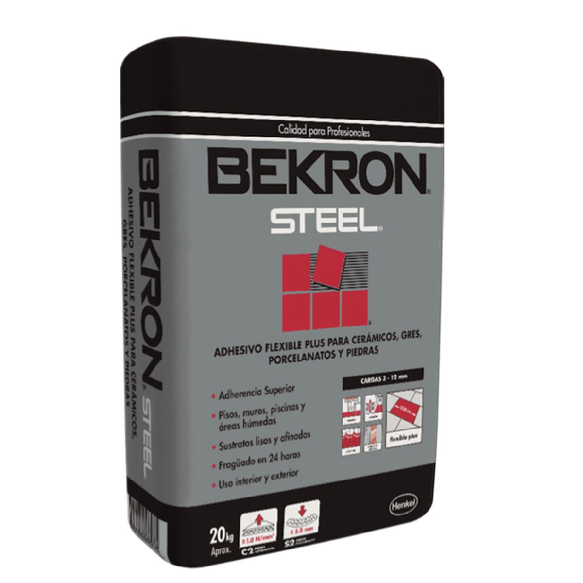 HENKEL - BEKRON STEEL - Adhesivo flexible, 20Kg