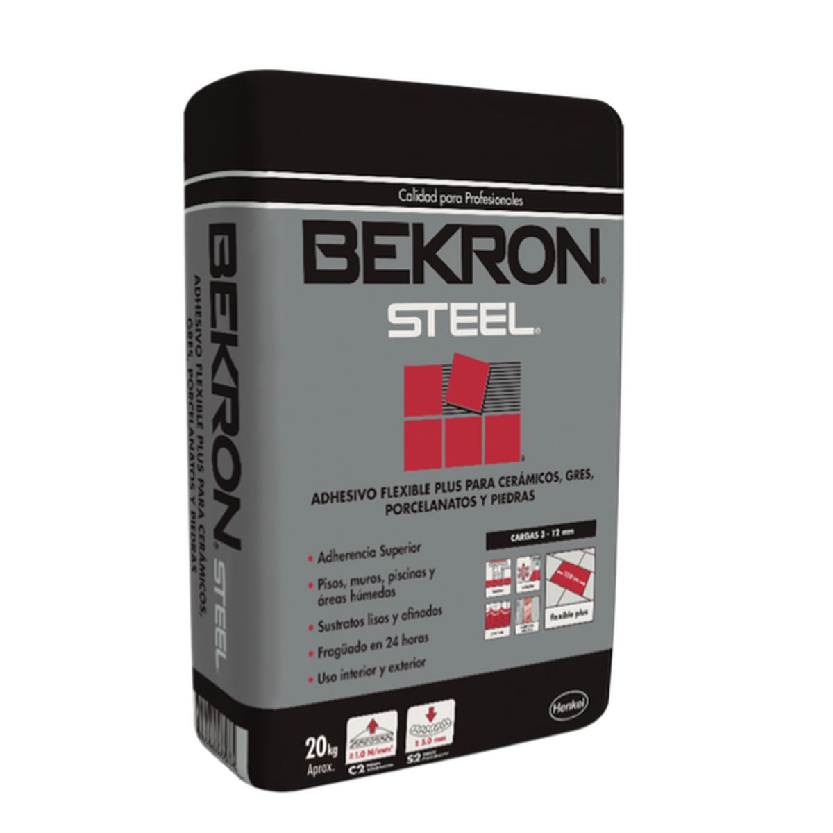 HENKEL - BEKRON STEEL - Adhesivo flexible, 20Kg