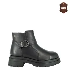 ALQUIMIA - Botin de Cuero Mujer Negro Rosie Negro
