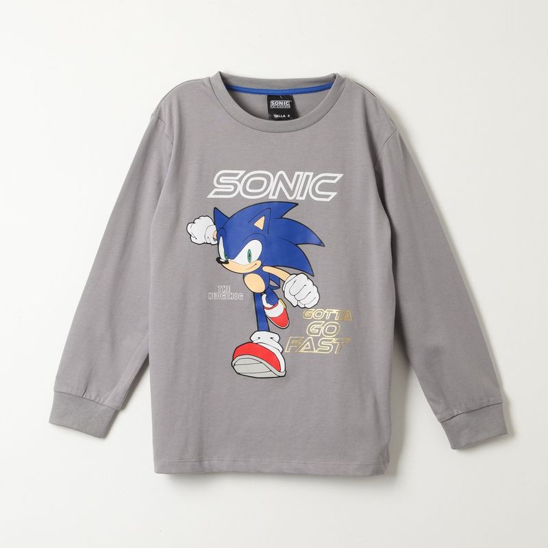 SONIC - Polera Manga Larga Niño Force Gris Sonic