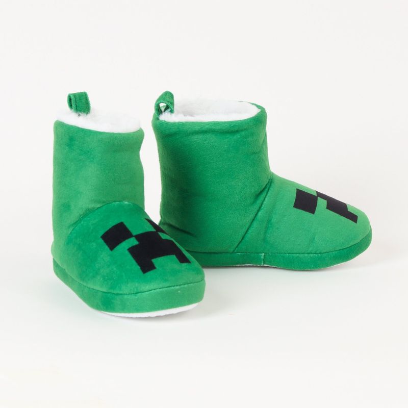MINECRAFT - Pantuflas Minecraft Creeper con Forro Abrigado - Niños 6-12 Años