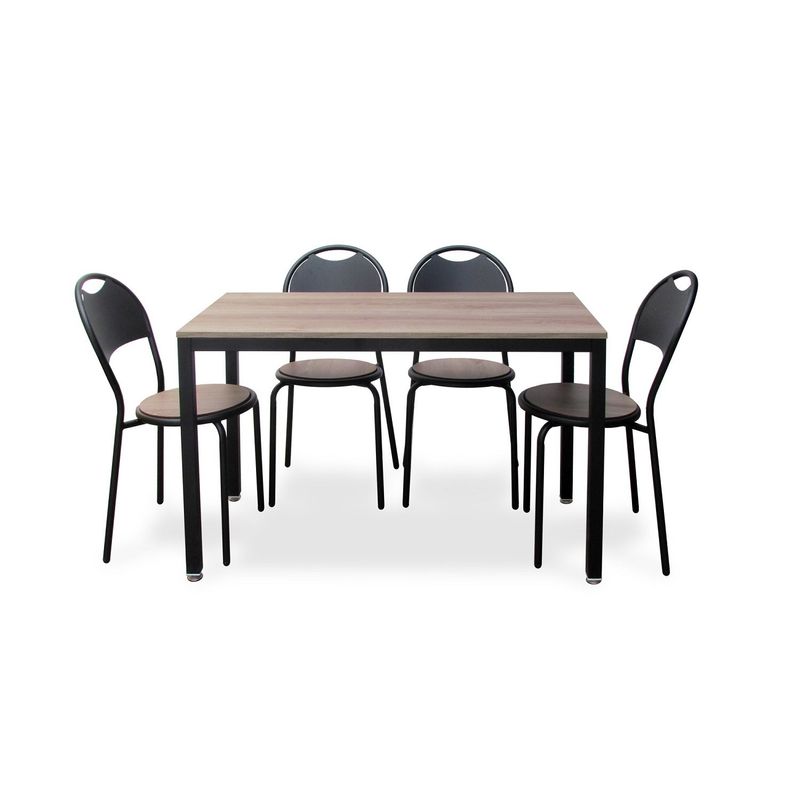 LUOMO - Mesa Comedor 6 personas Silla A-Luz Negra