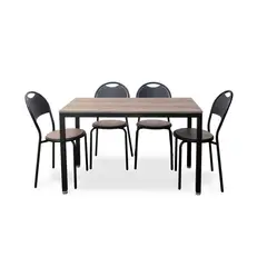 LUOMO - Mesa Comedor 6 personas Silla A-Luz Negra
