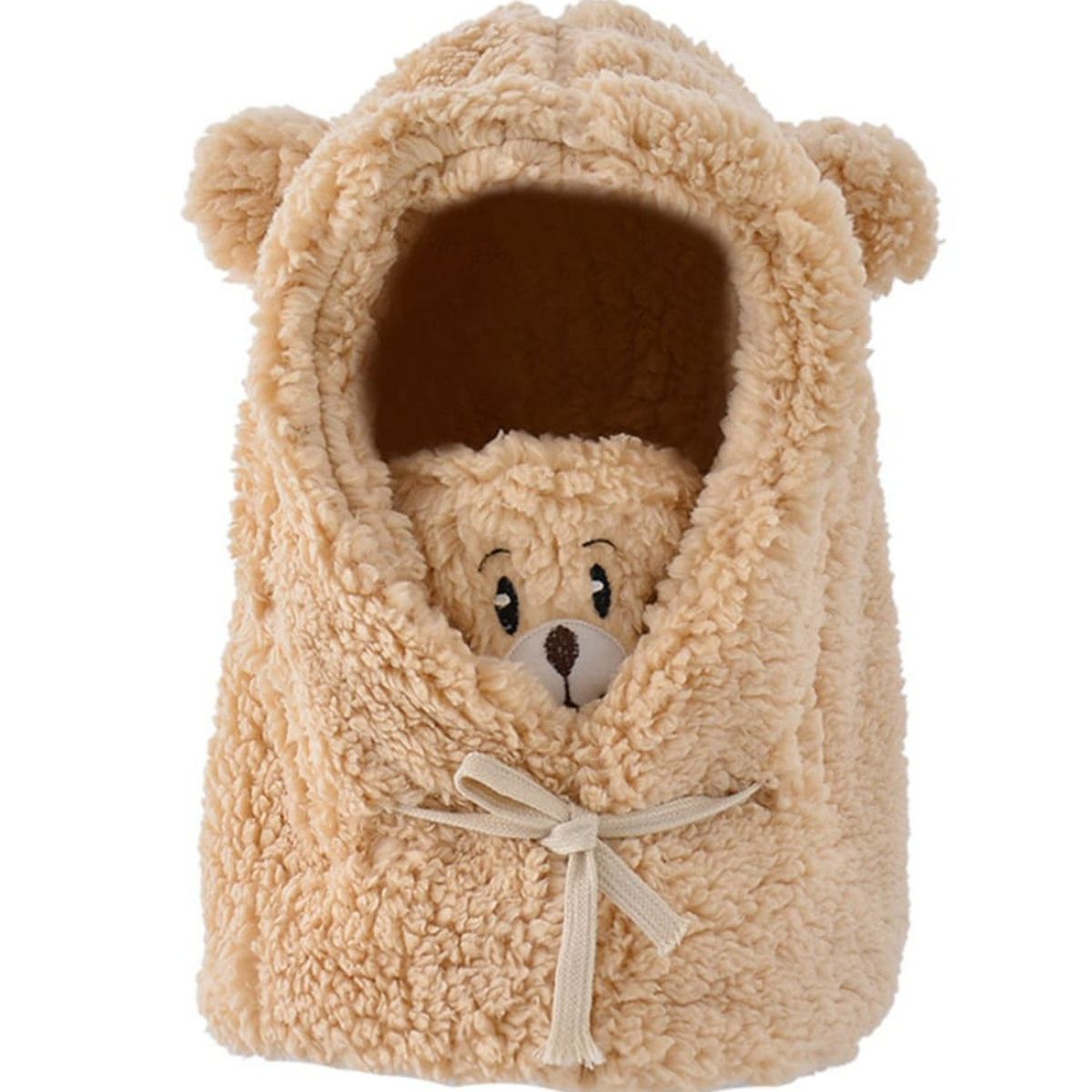 GENERICO - Gorro cuello invierno para niños bebés adultos beige