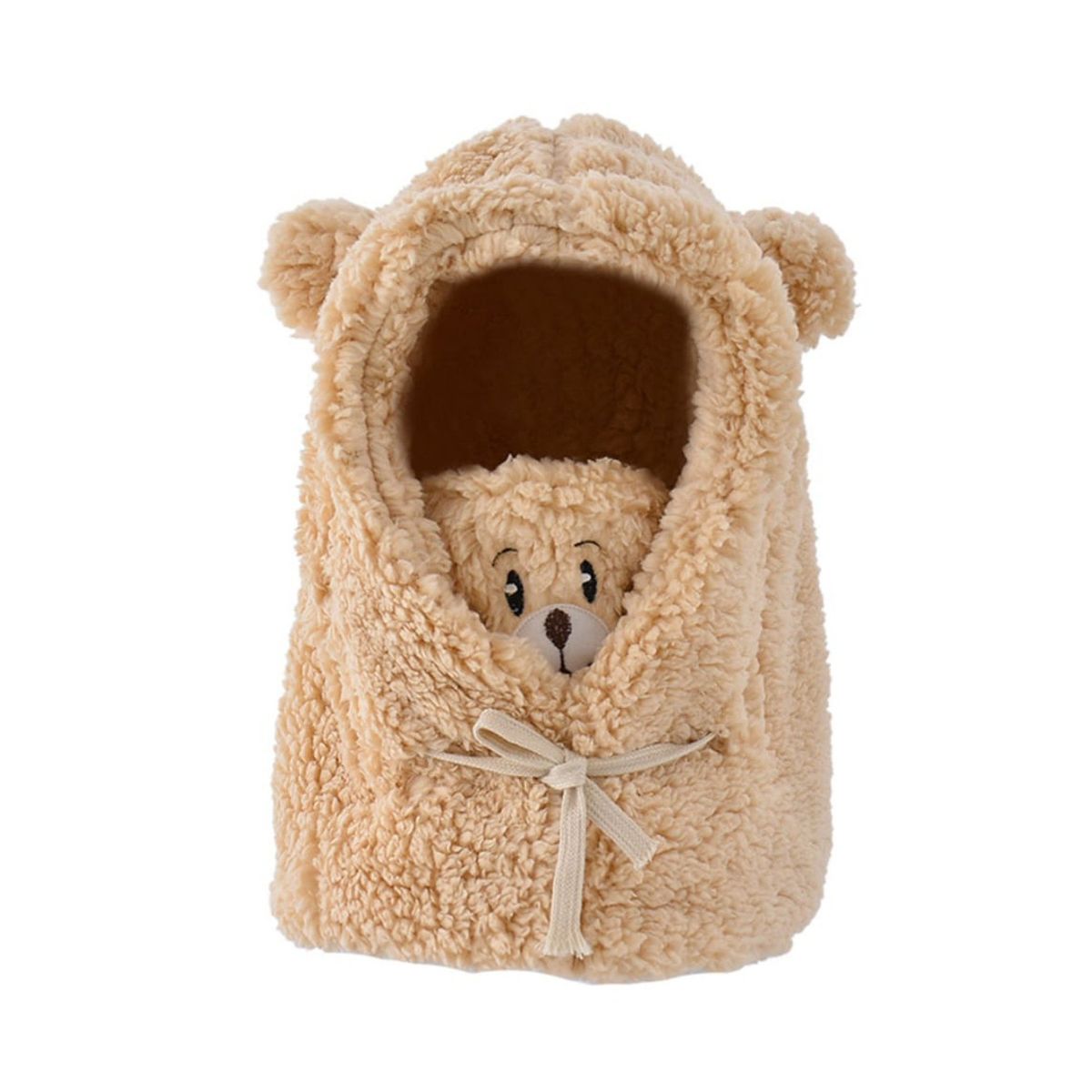 GENERICO - Gorro cuello invierno para niños bebés adultos beige