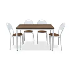 LUOMO - Mesa Comedor 6 personas Silla A-Luz blanca