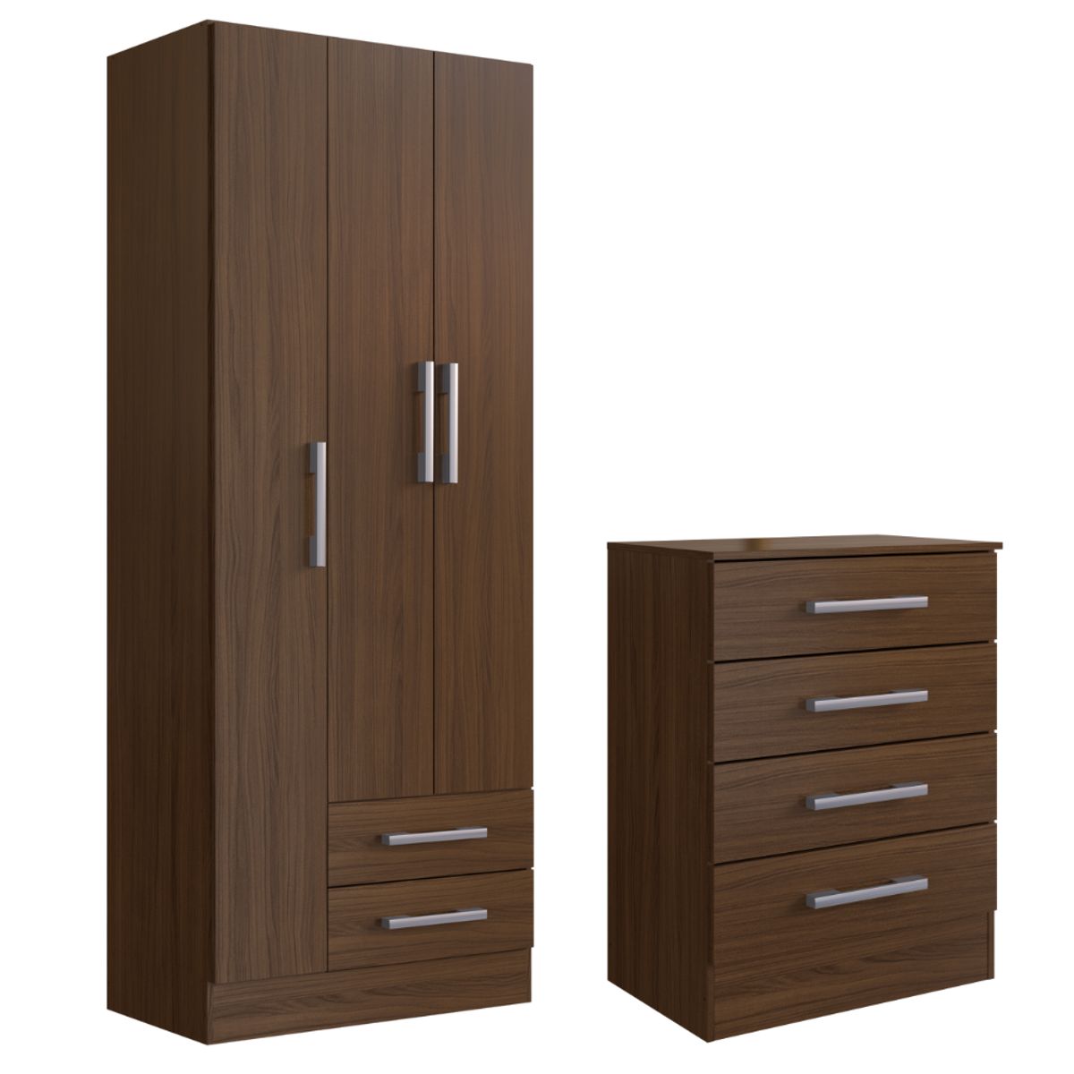 MOVELARIA - COMBO CLOSET 3P + COMODA 4 CAJONES CACAO B3240