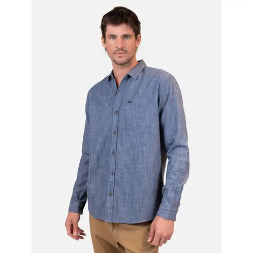 VOLCOM - Camisa Reckwave Denim Hombre - Azul