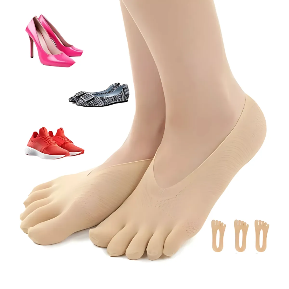 BELIDASHOP - Pack 3 Calcetines De Compresión Ortopédicos Media Para Pies_.