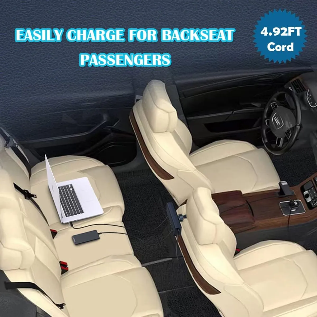 GENERICO - Base Carga usb 65w asiento trasero auto Cargador Iphone Android