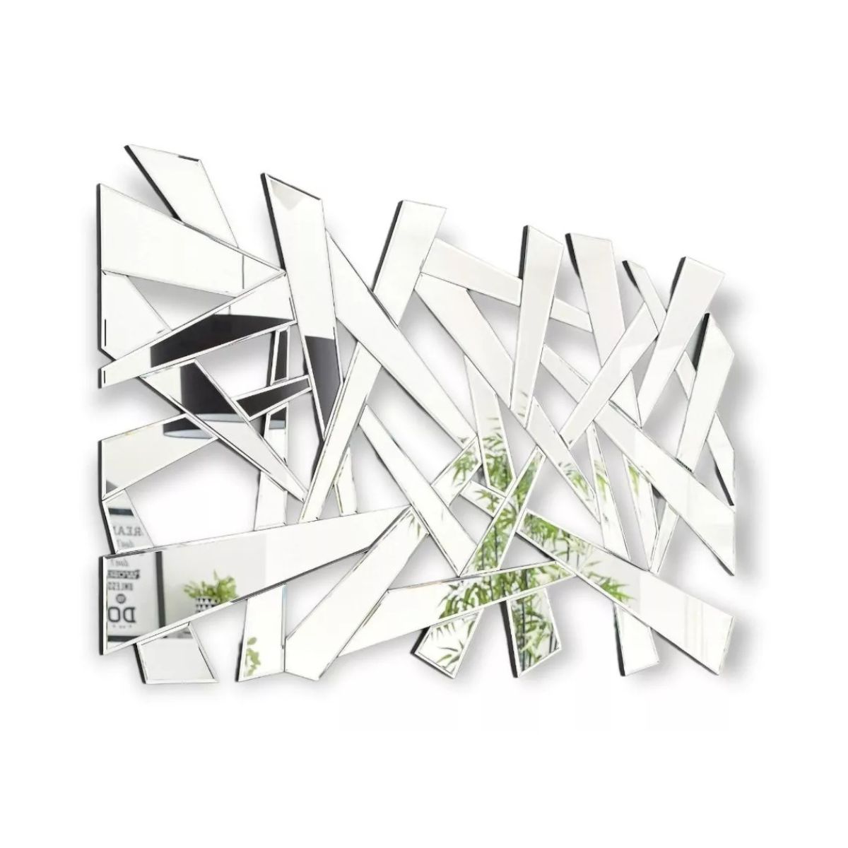 GENERICO - Espejo Abstracto de Pared 80×120 cm con Paneles Irregulares