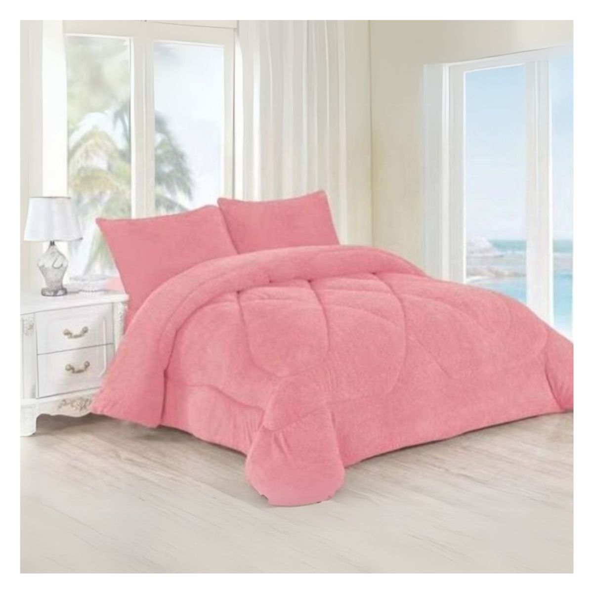GENERICO - Cobertor Chiporro Invierno Plush 2 Plazas Liso 250x180cm