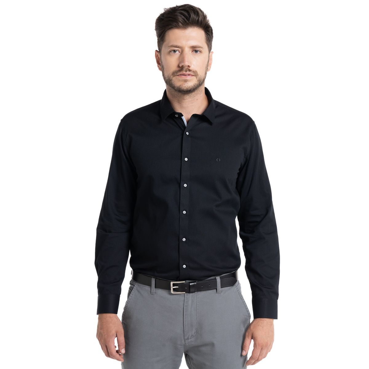 POTROS - Camisa Jacquard Santillana Hombre Manga Larga POTROS