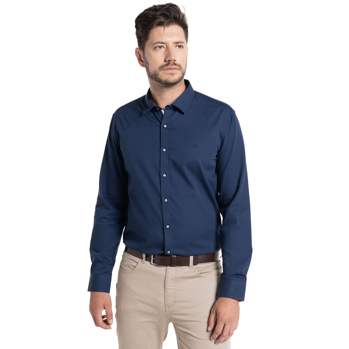 POTROS - Camisa Jacquard Santillana Hombre Manga Larga POTROS