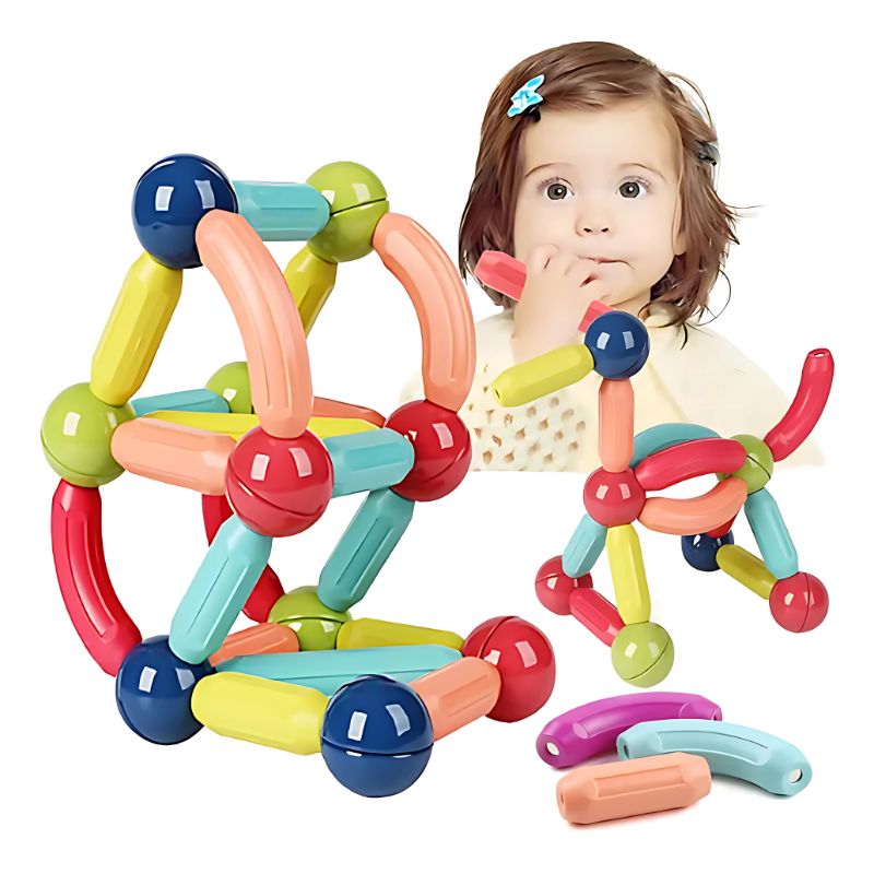 BELIDASHOP - Set De Bloques Magnéticos 3d De Construcción Imán 64 Piezas