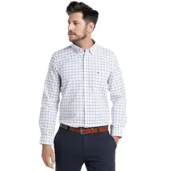 POTROS - Camisa Oxford Cuadros Londres Hombre Manga Larga