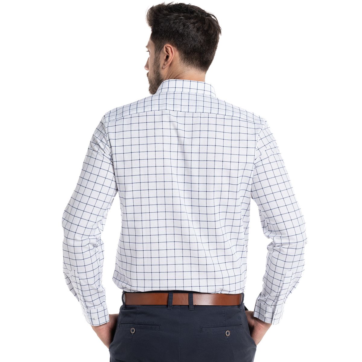 POTROS - Camisa Oxford Cuadros Londres Hombre Manga Larga POTROS