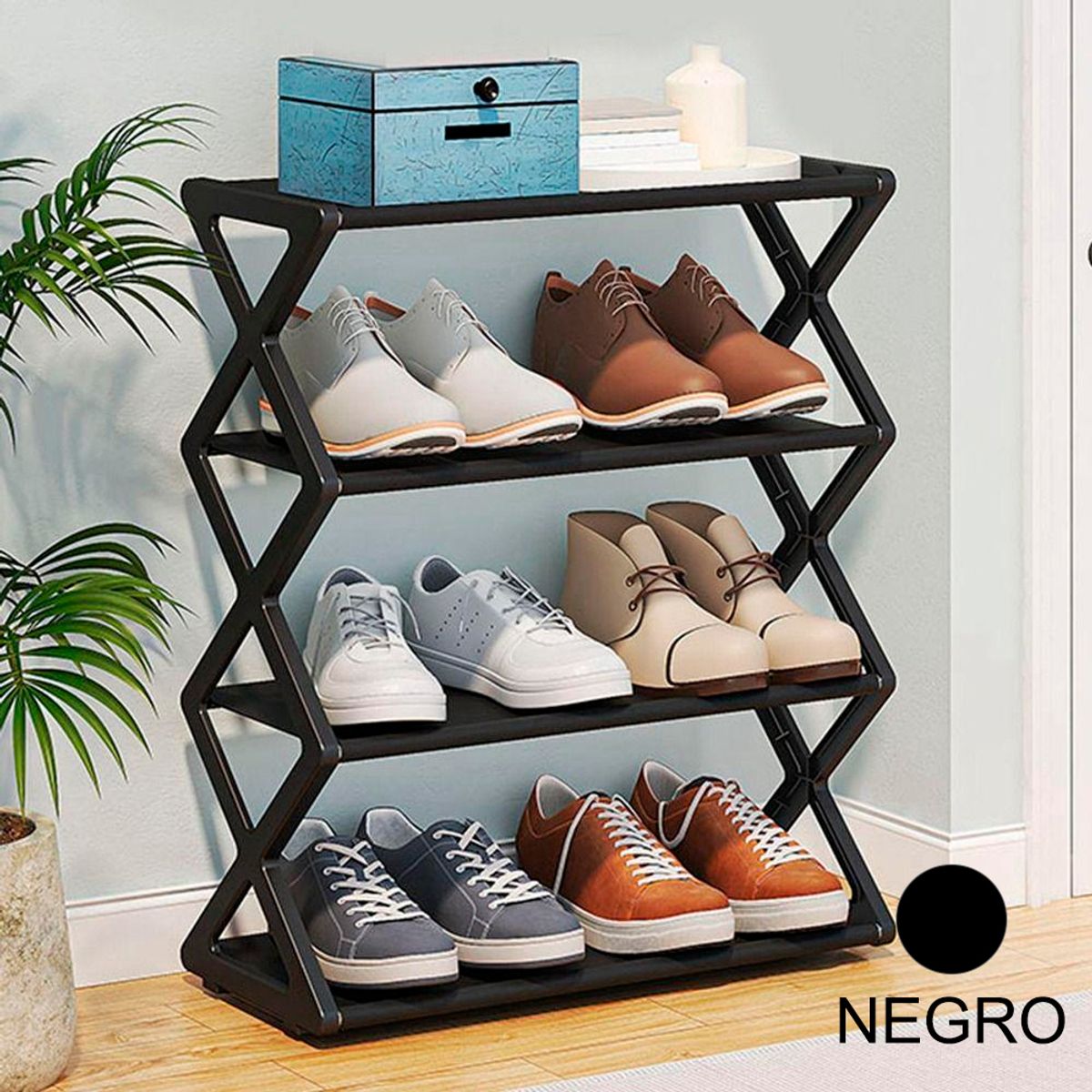 IRM - Zapatero Organizador de zapatos Repisa Rack Color Negro