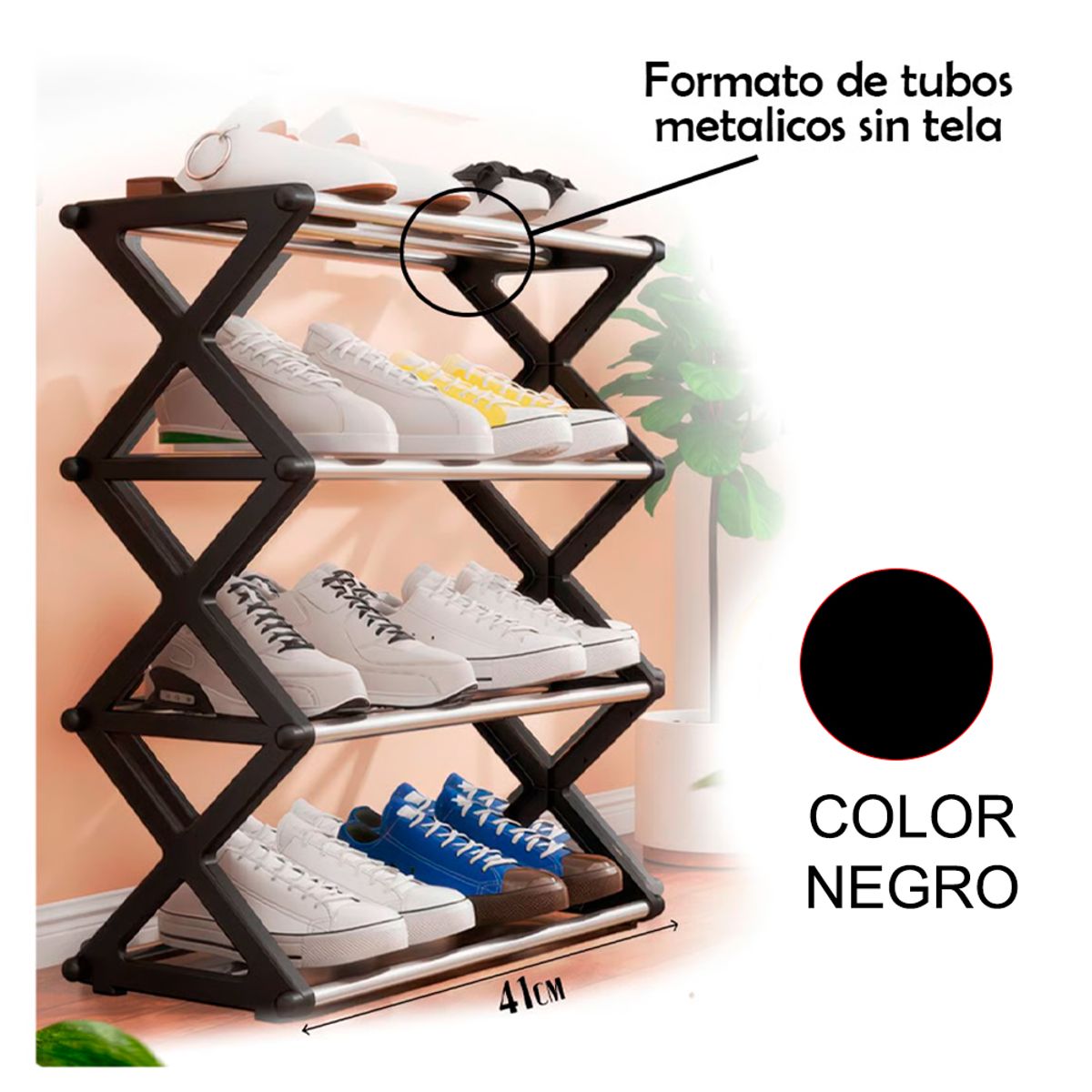 IRM - Zapatero Organizador de zapatos Repisa Rack Color Negro