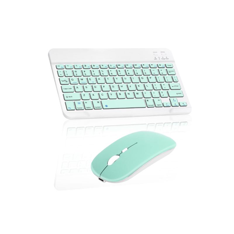 GENERICO - Kit de Teclado y mouse Bluetooth 10 pulgadas verde