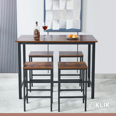 Imagen 2 del producto Set de comedor para cocina con pisos taburetes madera industrial