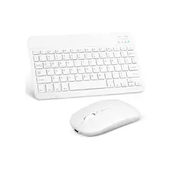 GENERICO - Kit de Teclado y mouse Bluetooth 10 pulgadas blanco