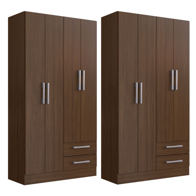 MOVELARIA - COMBO CLOSET 4 PUERTAS + CLOSET 4 PUERTAS CACAO B4242