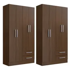 MOVELARIA - COMBO CLOSET 4 PUERTAS + CLOSET 4 PUERTAS CACAO B4242