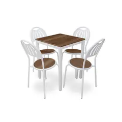 LUOMO - Mesa Comedor-Cafetería 4 Personas Silla Luz Blanca