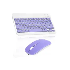 GENERICO - Kit de Teclado y mouse Bluetooth 10 pulgadas LILA