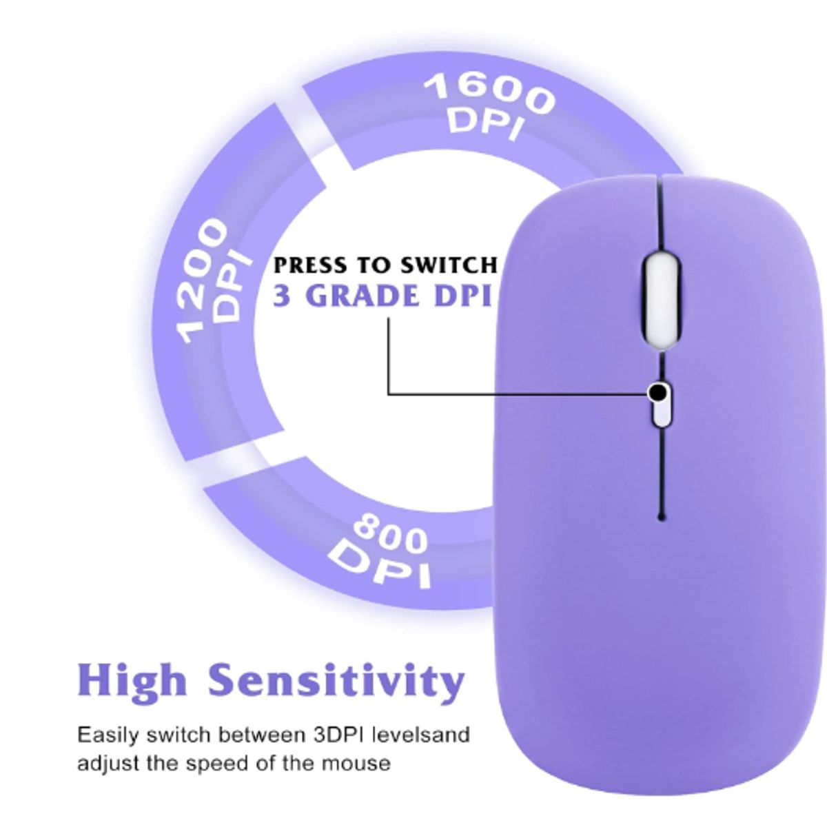 GENERICO - Kit de Teclado y mouse Bluetooth 10 pulgadas LILA