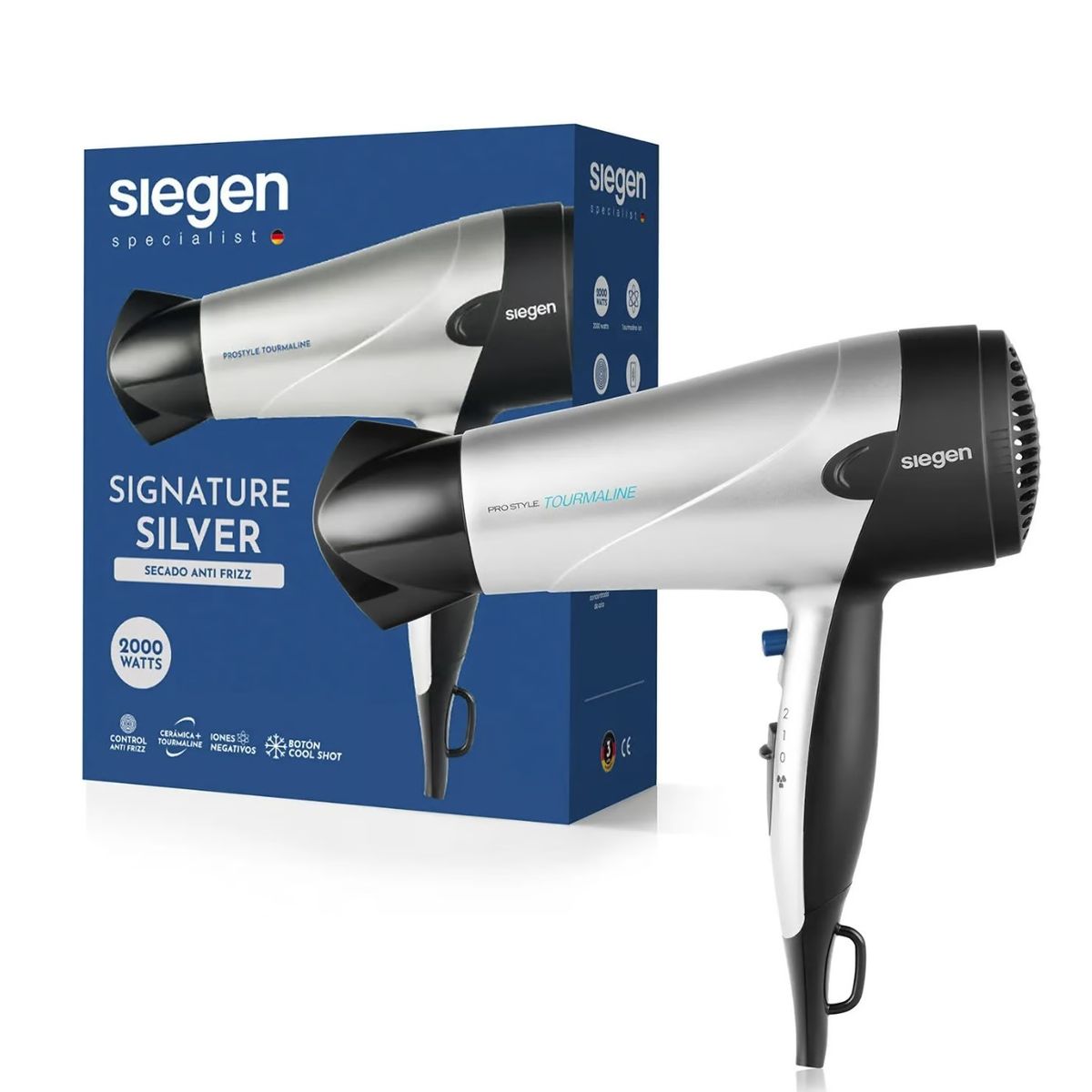 SIEGEN - Secador de Pelo Siegen Signature Silver SG3025S 2000Watts