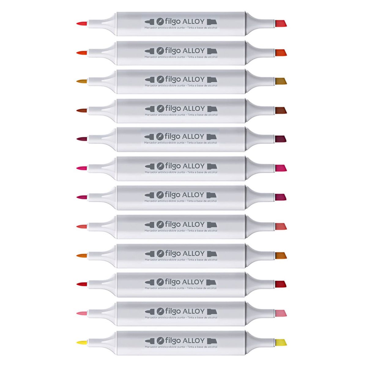 FILGO - Marcadores Doble Punta Filgo Alloy 12 Tonos Cálidos