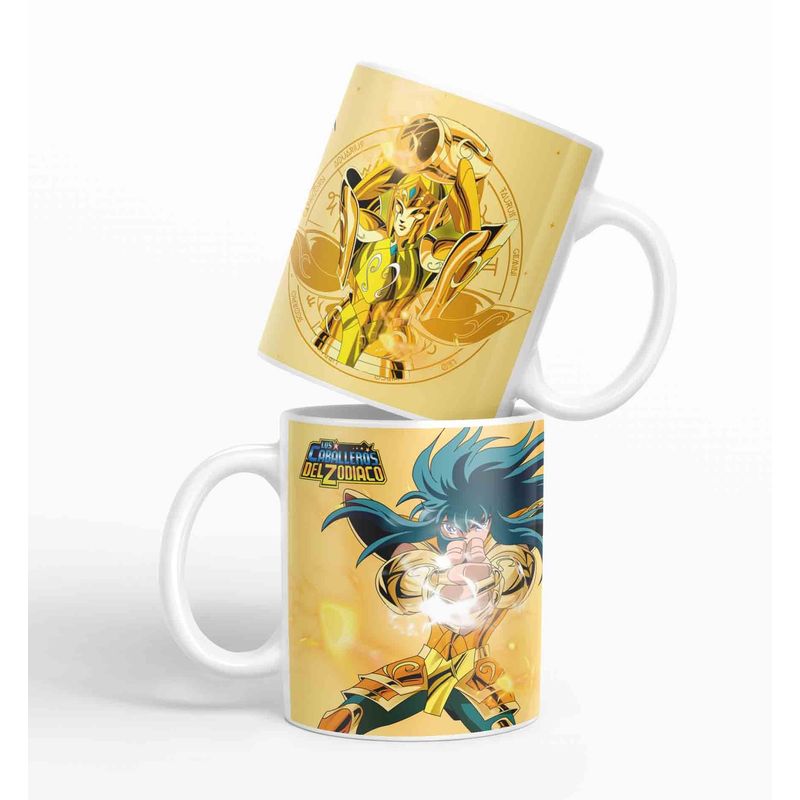 ESTAMPA MANIA - Taza Caballero Del Zodiaco - Acuario Dorado D1