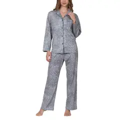 BAZIANI - Pijama Botones Animal Print Mujer 8678