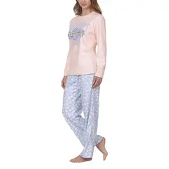 BAZIANI - Pijama Micropolar Good Vibes Mujer 8680
