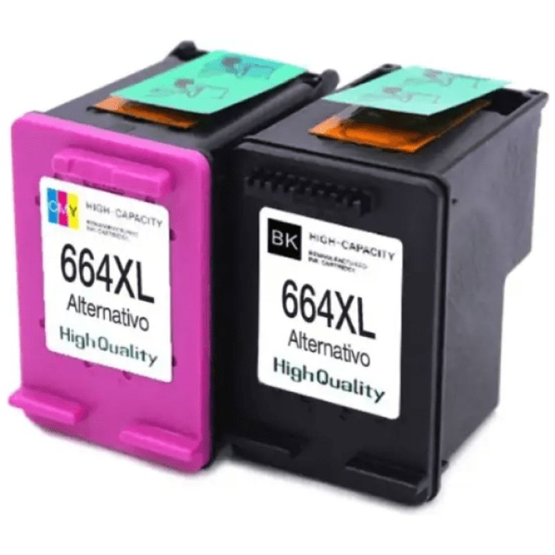 GENERICO - PACK TINTA 664 xl TRICOLOR Y NEGRO PREMIUM
