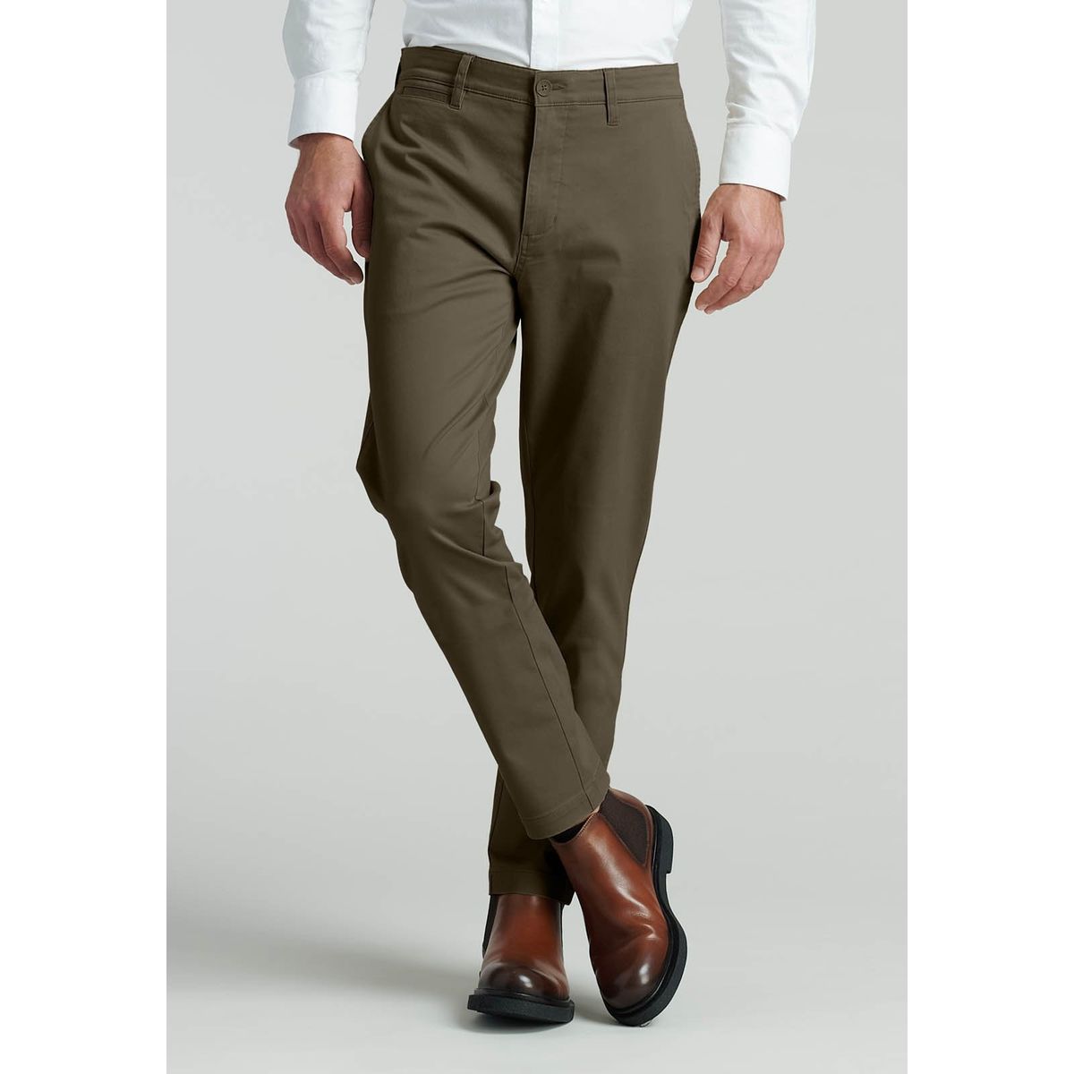 FEROUCH - Pantalón Twill Slim /31 Business Café Ferouch