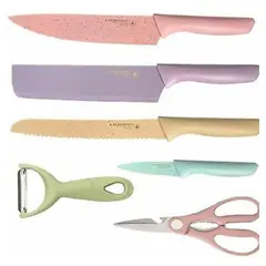 BAUL MAGICO - Cuchillos Cocina 6 Piezas, Color Pastel Evcriverh Kitchen