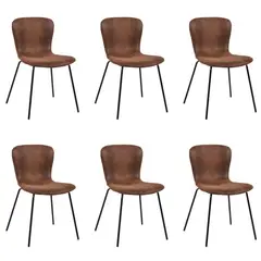 JAVIMATE - Pack 6 Sillas De Comedor Vintage Café